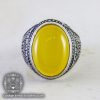 انگشتر نقره مردانه عقیق زرد مدل مانی _ کد : 100088