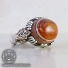 انگشتر نقره مردانه عقیق باباقوری مدل مکابیز _ کد : 100090