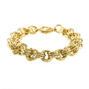 دستبند زنانه طلایی مدل سه حلقه _ کد : ۲۰۰۰۰۳