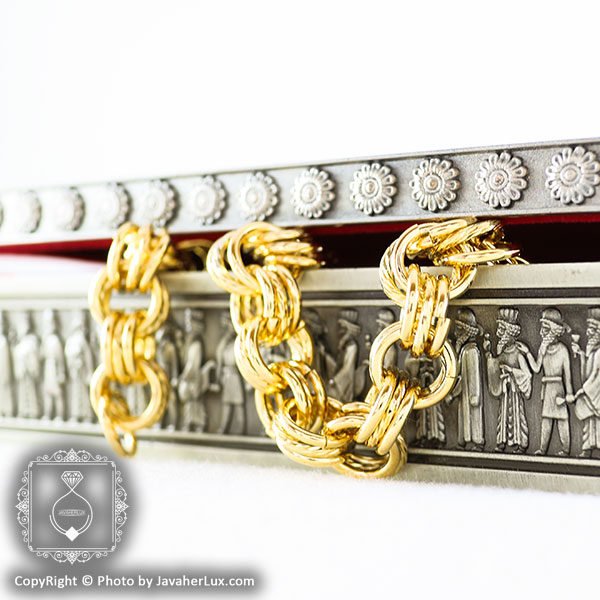 دستبند زنانه طلایی مدل سه حلقه _ کد : ۲۰۰۰۰۳