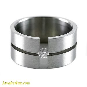 حلقه رینگی ساده نگین دار مدل آرپیا _ کد : 200144