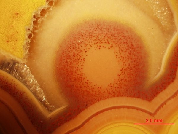 تصویر عقیق زیر میکروسکوپ گوهر شناسی