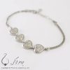 دستبند نقره زنانه طرح قلب _ کد : 100214