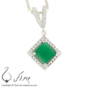 گردنبند نقره زنانه عقیق سبز _ کد : 100234