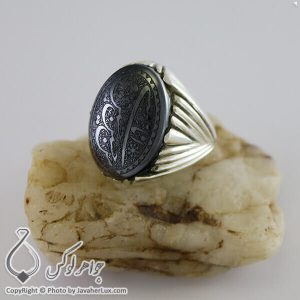 انگشتر نقره حدید صینی حکاکی حسین منی _ کد : 100249