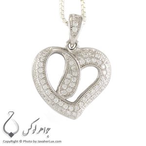 گردنبند میکروستینگ نقره زنانه مدل قلب _ کد : 100260