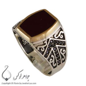 انگشتر نقره مردانه عقیق سیاه مدل بویس _ کد : 100286