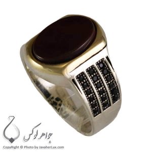 انگشتر نقره مردانه عقیق سیاه مدل دانی _ کد : 100299