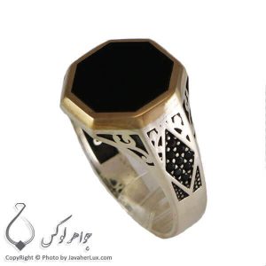 انگشتر نقره مردانه عقیق سیاه مدل دیگو _ کد : 100301