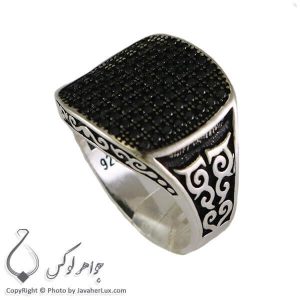 انگشتر نقره مردانه نگین اتمی _ کد : 100310