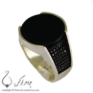 انگشتر نقره مردانه عقیق سیاه مدل برامر _ کد : 100313