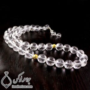 تسبیح سنگ کریستال کوارتز 33 دانه _ کد : 500034