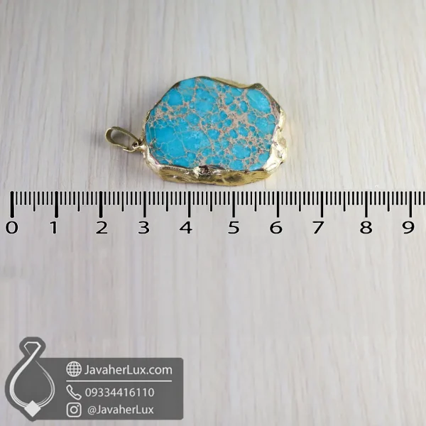 turquoise-stone-necklace-code-400158- - جواهر لوکس - javaherlux.com گردنبند فیروزه آفریقایی