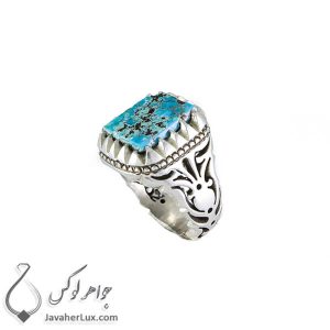 انگشتر نقره مردانه فیروزه نیشابوری مدل ارباس _ کد : 100374