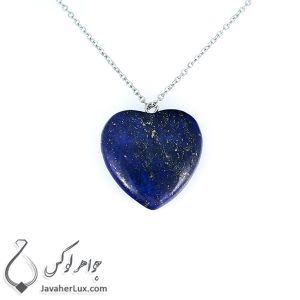 گردنبند سنگ لاجورد تراش قلب _ کد : 400210