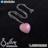 گردنبند سنگ جید صورتی تراش قلب _ کد : 400214