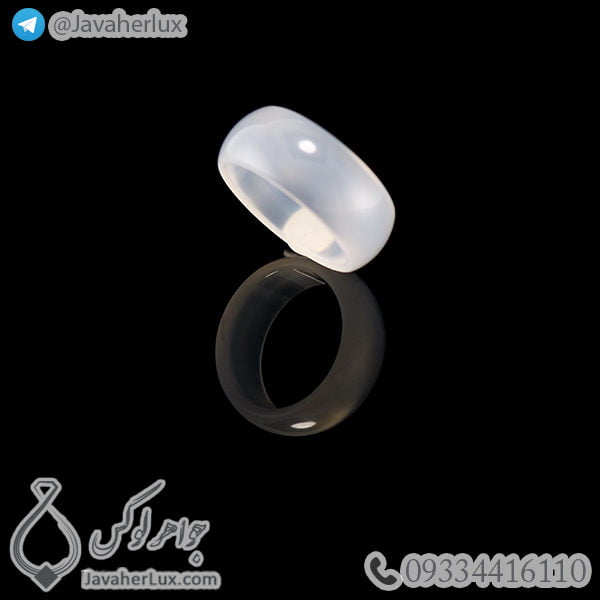 حلقه عقیق سفید مدل بهبد _ کد : 400268 - جواهر لوکس