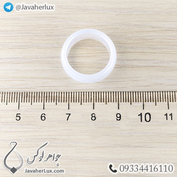 حلقه عقیق سفید مدل بهبد _ کد : 400268 - جواهر لوکس