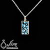 گردنبند نقره زنانه فیروزه کوب نیشابوری پساک _ کد : 100442
