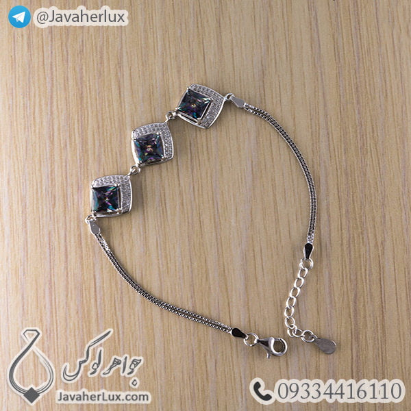 دستبند نقره زنانه مدل پشن _ کد : 100443