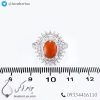 انگشتر نقره زنانه عقیق یمنی مدل پشین _ کد : 100443