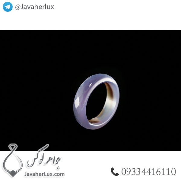 حلقه سنگ عقیق سلیمانی مدل تباک _ کد : 400331