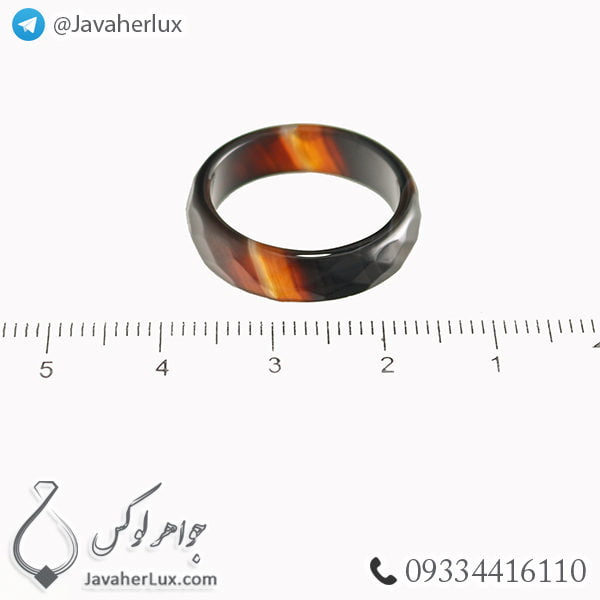حلقه سنگ عقیق سلیمانی مدل جادی _ کد : 400347