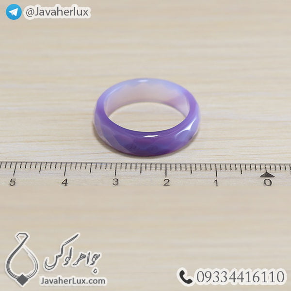 حلقه سنگ عقیق سلیمانی مدل جویان _ کد : 400353