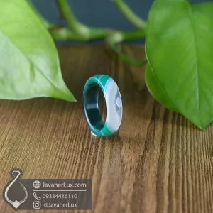 green-agate-stone-ring-400356-javaherlux.com-حلقه سنگ عقیق سبز تراش جواهری جواهرلوکس