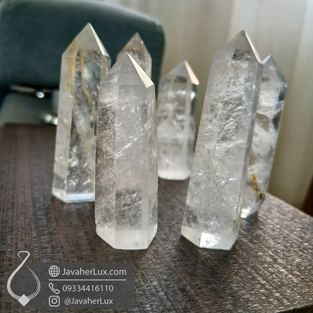 منشور سنگ کریستال کوارتز مدل خوشهر _ کد : 400373