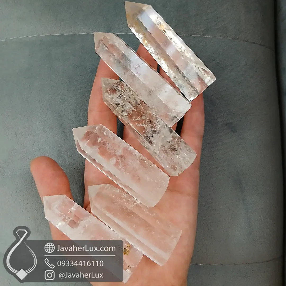 منشور سنگ کریستال کوارتز مدل خوشهر _ کد : 400373