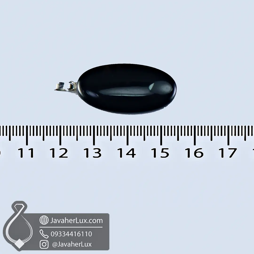 گردنبند سنگ عقیق سیاه مدل داران _ کد : 400376 - جواهر لوکس - javaherlux.com