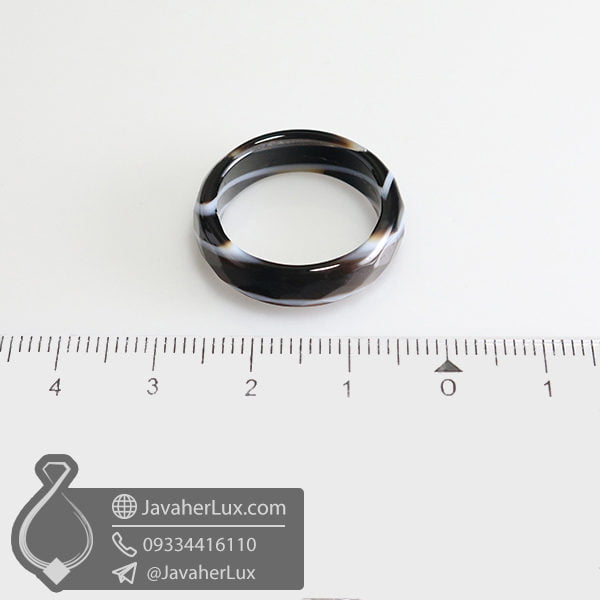 حلقه سنگ عقیق سلیمانی مدل رستهم _ کد : 400395