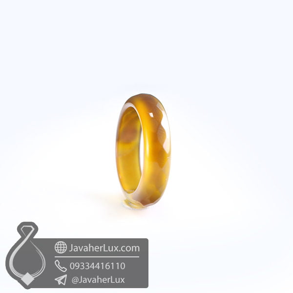 حلقه سنگ عقیق سلیمانی قهوه ای _ کد : 400397