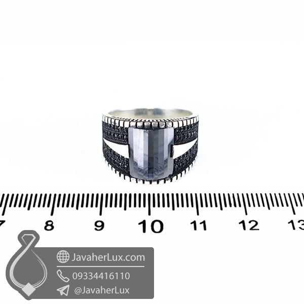 انگشتر نقره مردانه عقیق سیاه مدل زادمن _ کد : 100525