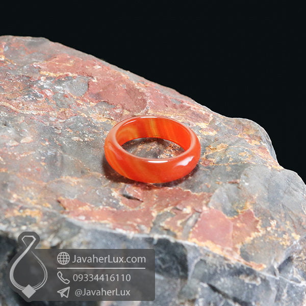 حلقه سنگ عقیق سلیمانی مدل روهام _ کد : 400405