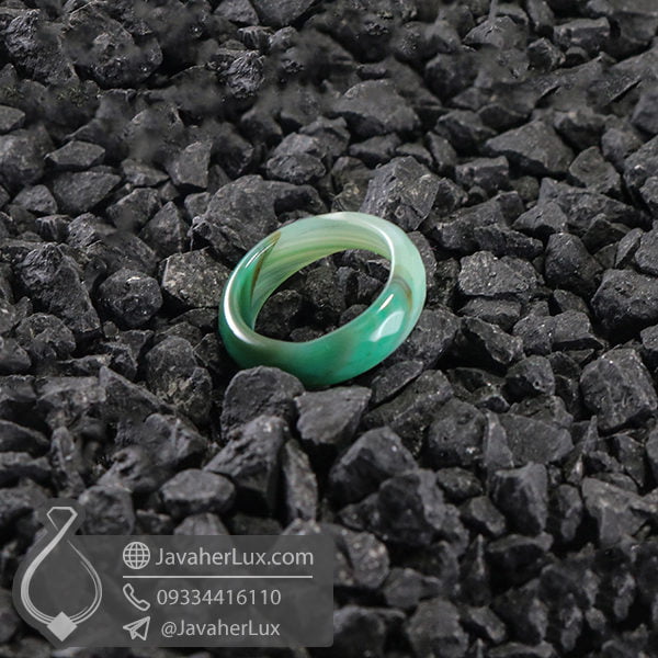 حلقه سنگ عقیق سلیمانی مدل روهان _ کد : 400408