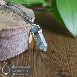Fluorite-stone-necklace-400514-javaherlux.com-گردنبند منشور سنگ فلوریت مدل نایرو جواهرلوکس