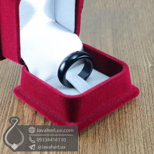 حلقه سنگی عقیق سیاه اونیکس 400569 - black-agate-gemstone-ring جواهرلوکس