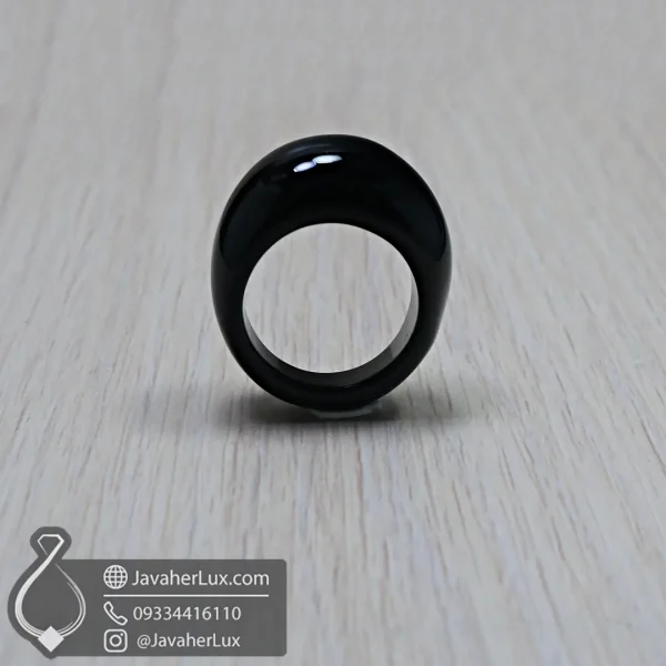 black-agate-gemstone-ring-code-400569 -انگشتر تمام سنگ عقیق سیاه - جواهر لوکس - javaherlux.com