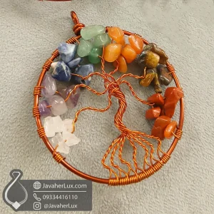 گردنبند هفت سنگ چاکرا درخت زندگی بزرگ 7 Chakra Tree of Life _ کد 400597 جواهرلوکس - javaherlux.com