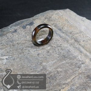 حلقه سنگ عقیق سلیمانی مدل قصان _ کد : 400649