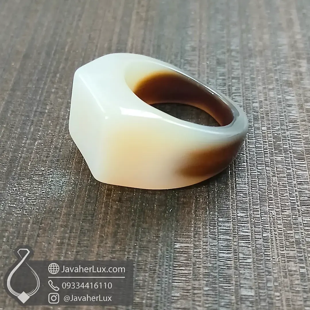 انگشتر سنگ عقیق سفید _ کد : 400678
