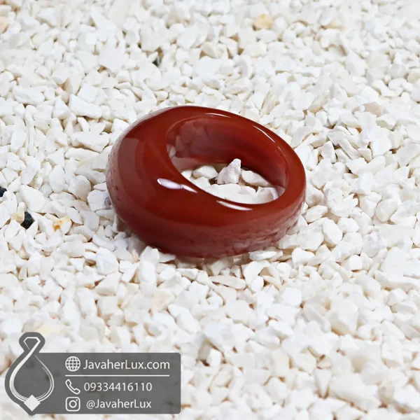 red-agate-stone-ring-code-400679-انگشتر سنگ عقیق قرمز - جواهر لوکس - javaherlux.com