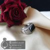 انگشتر نقره مردانه عقیق سیاه طرح فروهر _ کد : 100719