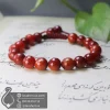 red-agate-bracelet-code-400715-دستبند مهره سنگی بافت عقیق قرمز جواهر لوکس-javaherlux.com