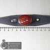 red-agate-leather-bracelet-code-400777 - دستبند چرم عقیق قرمز حکاکی یا ابا عبد الله - جواهر لوکس - javaherlux.com