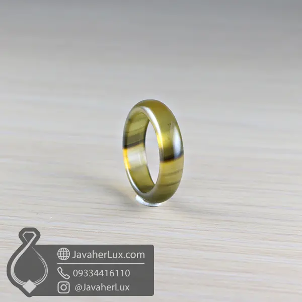 حلقه سنگی عقیق زرد سلیمانی مدل نگار _ کد : 400906