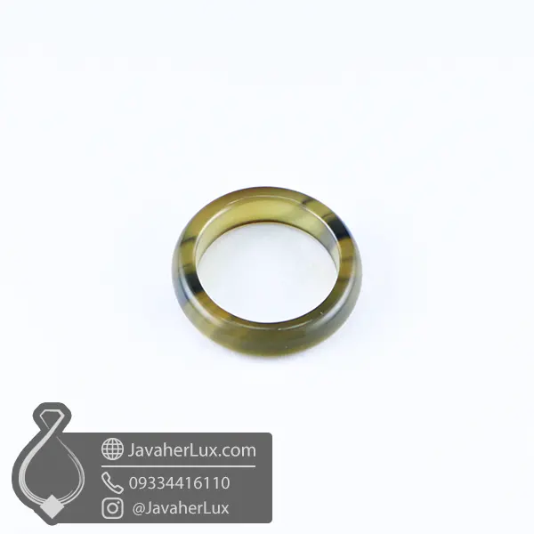 حلقه سنگی عقیق زرد سلیمانی مدل نگار _ کد : 400906