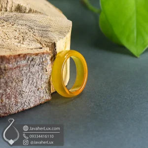 yellow-agate-gemstone-ring-400906-javaherlux.com-حلقه سنگی عقیق زرد طبیعی مدل نگار